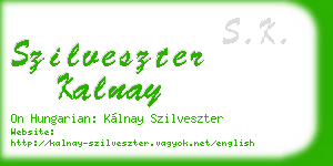 szilveszter kalnay business card