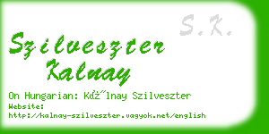 szilveszter kalnay business card